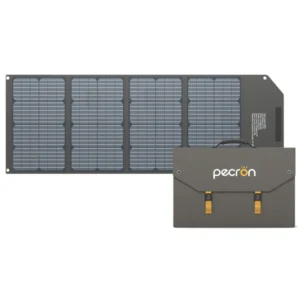 zonnepaneel set Pecron draagbaar zwart met opvouwbaar design en geïntegreerde solarlader voor offgrid stroomvoorziening
